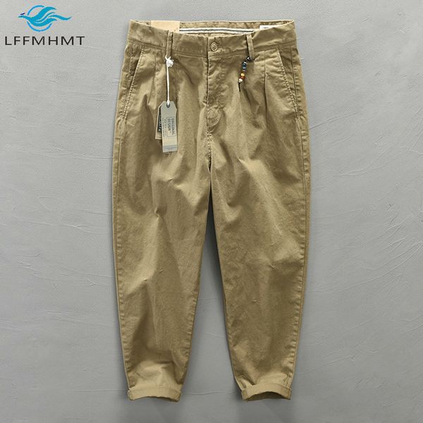 

men's pants men autumn fashion solid color korean style harem pants male harajuku casual loose mid waist wild slim fit cotton pencil tr, Black