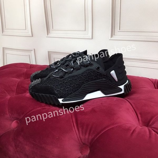 

fashion casual shoes womens designer leather lace-up sneakers fashion lady flat running letters shoes platform sneaker, Black