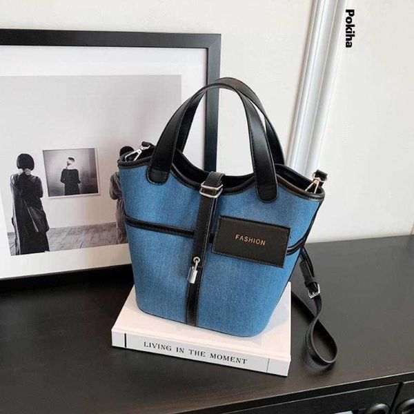 

large capacity denim hobo shoulder bags bucket for women 2023 new fashion classic crossbody bag and handbags luxury designer y2k 230512