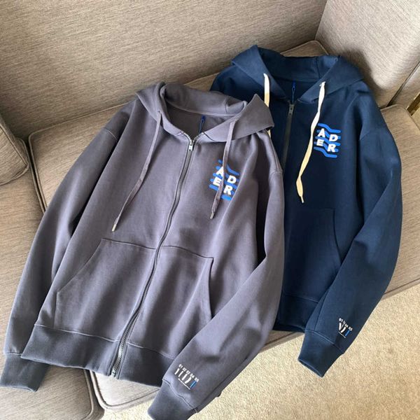 

23 spring and autumn 5th anniversary commemorative zipper hooded coat long sleeve loose embroidered sweater unisex{category}, Black