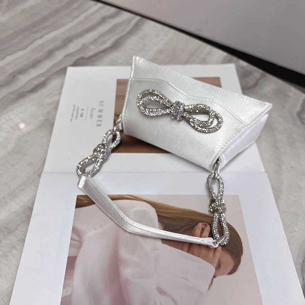 

rhinestones double bow evening women designer shoulder vintage diamond party handbags small flap purse totes bags 230512