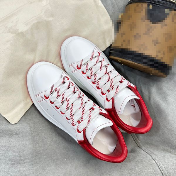 

new luxury men's ladies casual shoes fashion leather colorblock flat street couple sneakers outdoor 0426, Black