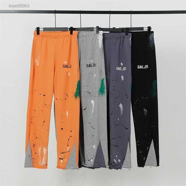 

men's pants men gall sweatpants dept speckled letter print couple versatile casual straight2lvp6, Black