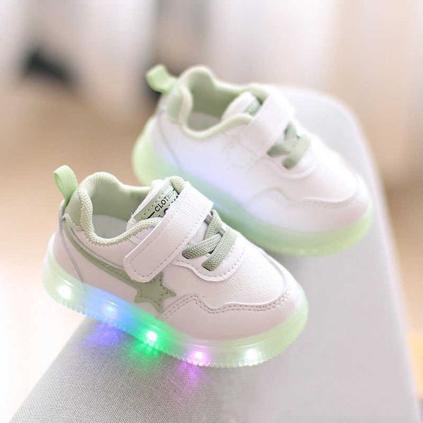 

athletic outdoor baby led lights sneakers girls boys soft bottom sports running shoes excellent first walkers infant cute toddlers aa230511, Black