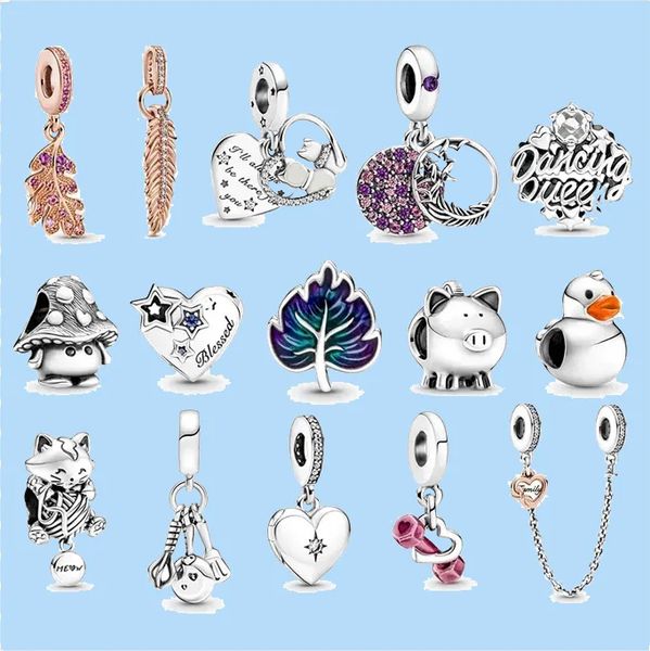 

925 silver beads charms fit pandora charm purple green charm bead jewelry, Black