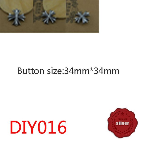 

diy016 s925 sterling silver button jeans button hip hop cross flower fashion jewelry decoration button wallet leather retro decoration