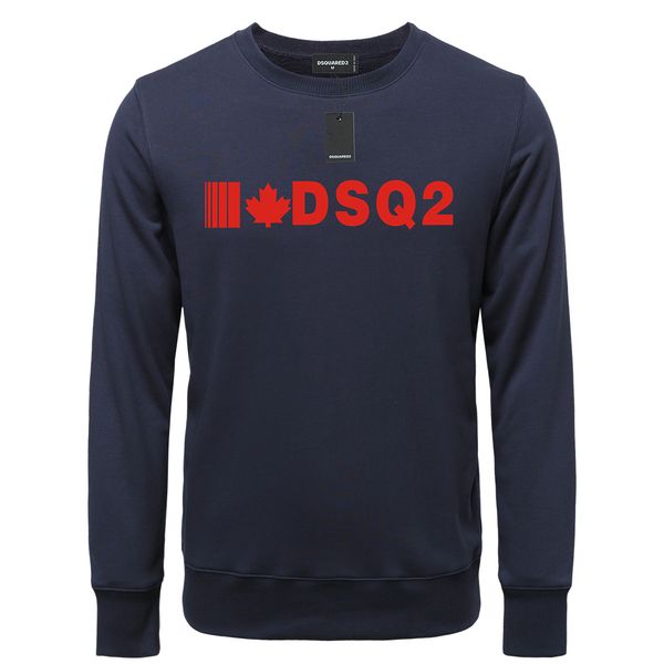 

new dsquared2 dsq2 icon d2 men's sweatshirts classic casual fashion trend for men and women o-neck long-sleeved simple cotton pullover, Black