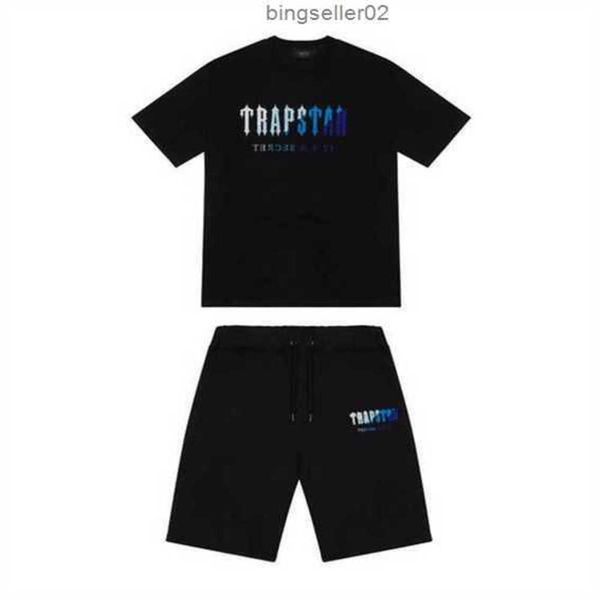 

brand 22ss trapstar new men's t shirt short sleeve outfit chenille tracksuit black cotton london streetwears-2xl6s30, Gray