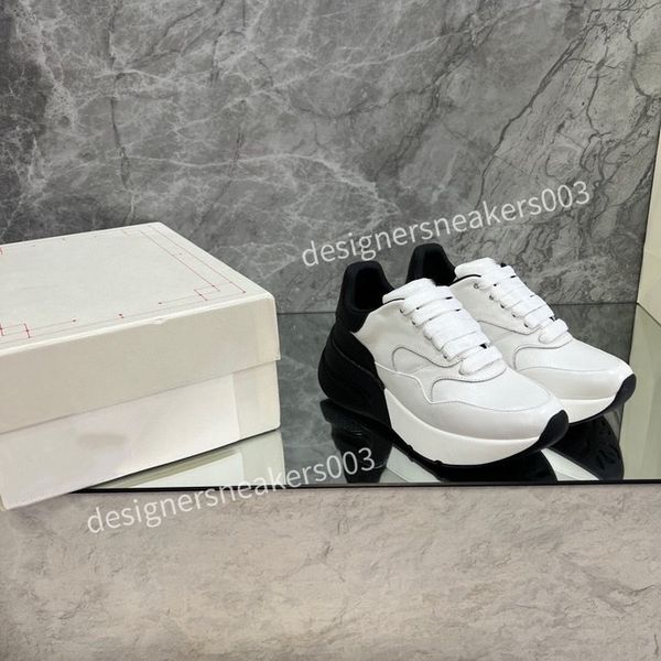 

womens fashion casual shoes classic dirty shoes mid double height bottom trainers leather glitter golden quality2023, Black