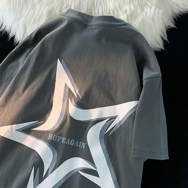 

men's t-shirts cotton t-shirt men and women simple american retro oversize loose half sleeved ins all match couple harajuku oversized t, White;black