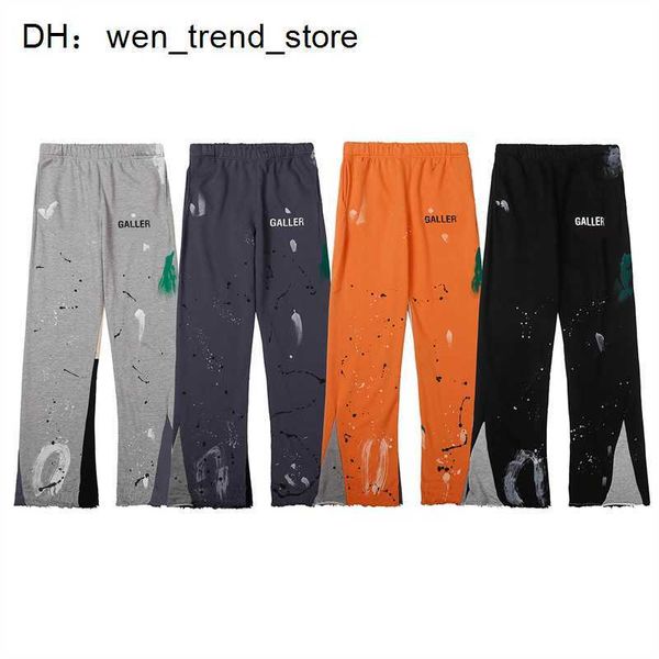 

men pants galleries sweatpants dept speckled letter print men's women's couple loose versatile casual straight wu9u, Black