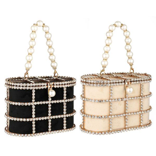 

evening bags pearl handbags women totes bag gold bucket metal clutches crystal purses wedding bridal luxury clutch 230427
