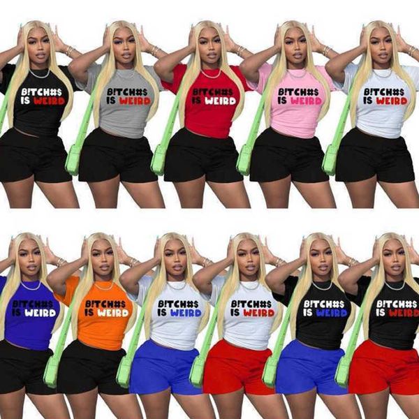 

womens designer tracksuits summer sports outfits 2 piece set contrast letter printed short sleeve t-shirt and shorts suit running yoga, Gray