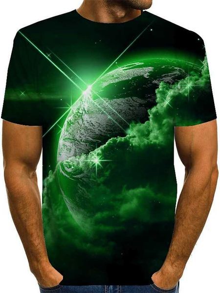

rukas universal printing t-shirt star neck green blue purple yellow red 3d printing large size casual short sleeve clothing/retro, White;black