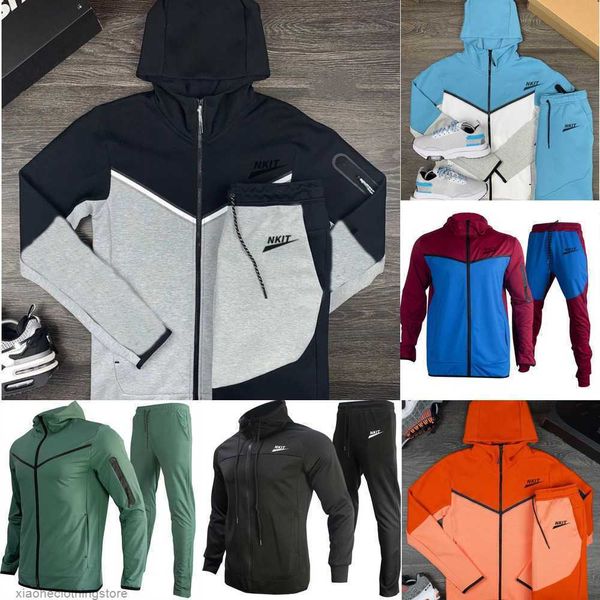 

men 2023 pants nlke designer thin sportwear woman tech fleece tracksuit mens long sleeve jacket pant jogger tracksuits bottoms techfleece ma, Black