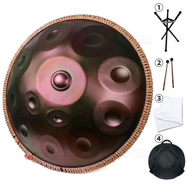 

440hz d-minor handpan drum instrument 9/12 notes 22 inch steel tongue drum tambor yoga meditation instrument beginner's gift
