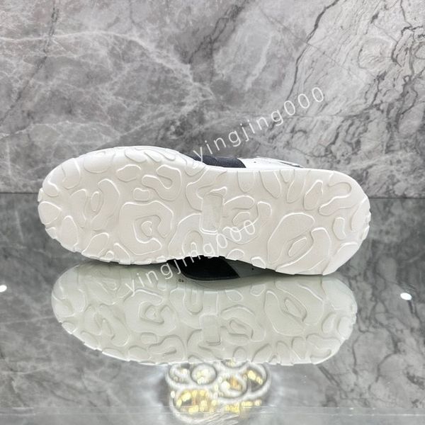 

2023fashion designers sneakers camouflage casual shoes stylist mens womens shoes checkered studded flats mesh trainers, Black