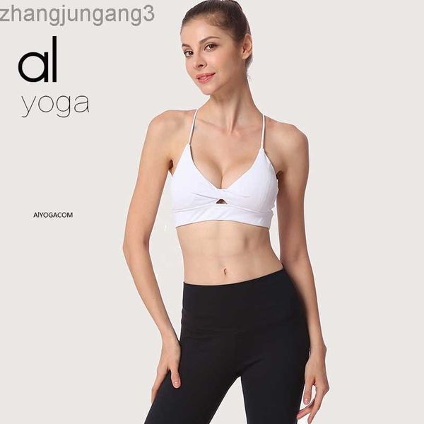 

desginer alo yoga same girls' bra bra fitness bra shockproof medium strength, White