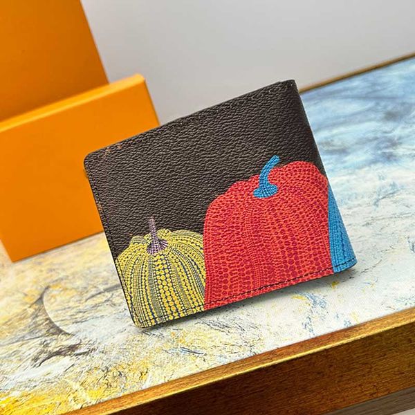 

m60895 men designer wallet luxury women long purse yk pumpkin canvas card holder fashion parisian style monogram wallets coin pocket cardhol, Red;black