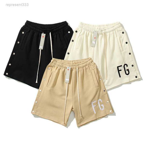 

essentail shorts summer high street luxury fg letter embroidery loose sport casual breast fog men's and capri shorts fashion ysci, White;black