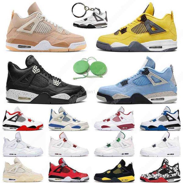

5.5-13 mens basketball shoes 4s 4 guava ice fire red black cat white cement cool grey women men trainer sports sneakers