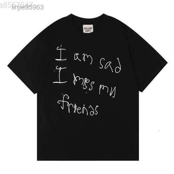 

men t-shirt gall dep designer cotton leisure letter men's fashion brand design short sleeve e3yo casual i am sad miss my friend 2snjux2, White;black