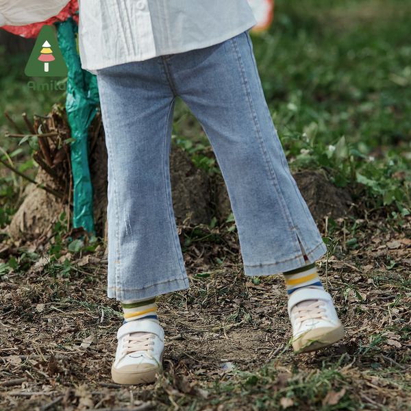 

jeans amila baby girls denim pants spring fashion blue soft jeans casual straight trousers kids clothing for 0-6 years 230512