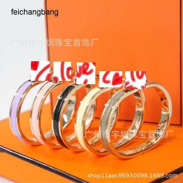 

factory outlet h ermes designer bracelets cnc enamel pig nose for women 18k rose gold temperament versatile men and light luxury exquisite n, Black