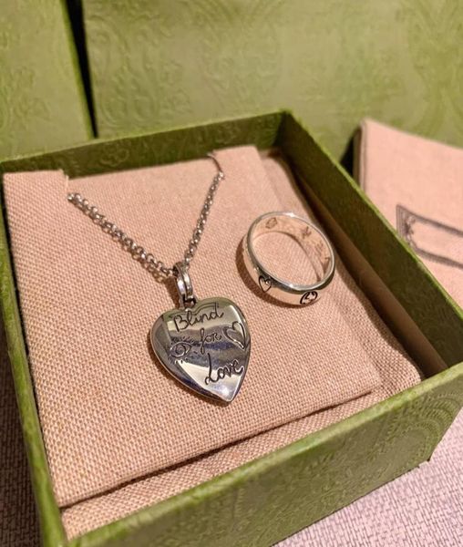 

fashion designer women necklace bracelet classic heart set 18k gold girl valentines day love gift stainless steel jewelry wholesal4294269, Silver