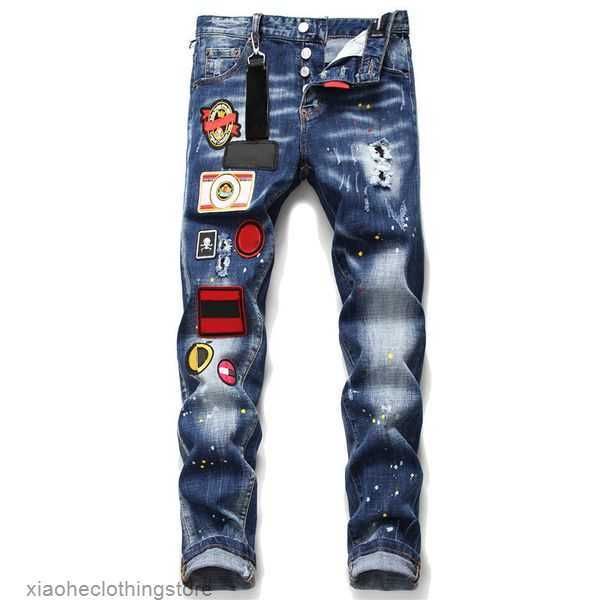 

denim stree mens tears mens jeans luxury designer denim jeans men denim jeans designer jeans embroidery pants fashion holes trousers mens cl, Black