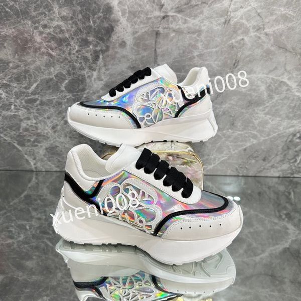 

2023casual shoes designer leather lace-up sneaker fashion running trainers letters woman shoes flat printed gym sneakers, Red;white