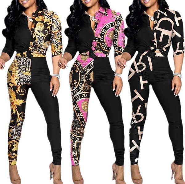 

2023gg spring tracksuits women 2 piece set color-blocking printing long-sleeved lapel shirt casual pants sportwear women's sports joggi, Gray