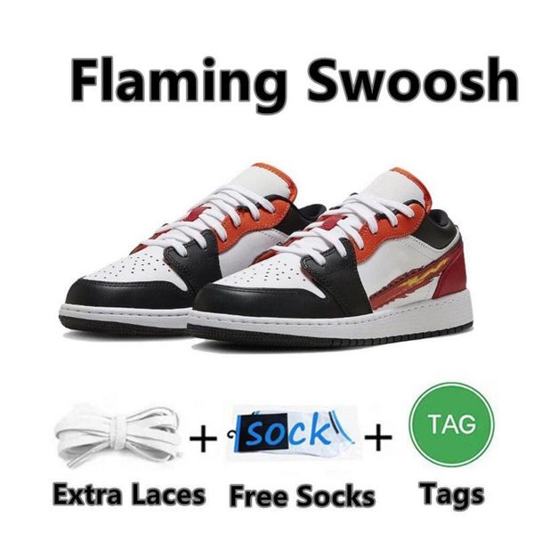 

jumpman 1 1 low mens basketball shoes fj7222-101 white black university red orange flame flat shoe men women trainers sports sneakers sneake