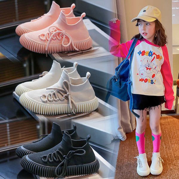 

athletic outdoor kids sneakers children casual shoes slip-on flat shoes breathable kids shoes non-slip boys girls sport shoes spring autumn, Black