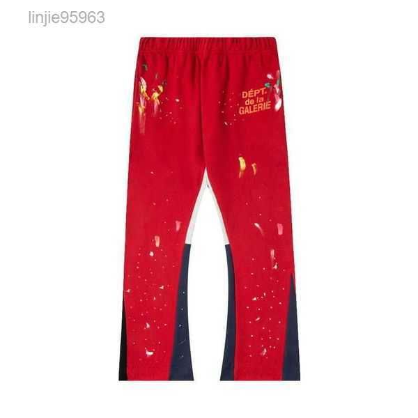 

gallerys dept autumn new gall pants speckled color contrast micro la long pants american street fashion brand guard for men and women galler, Black