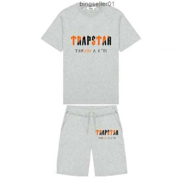

t-shirts brand trapstar men's clothing t-shirt tracksuit sets harajuku tee funny hip hop color t shirt beach casual shorts se36x024js, Gray