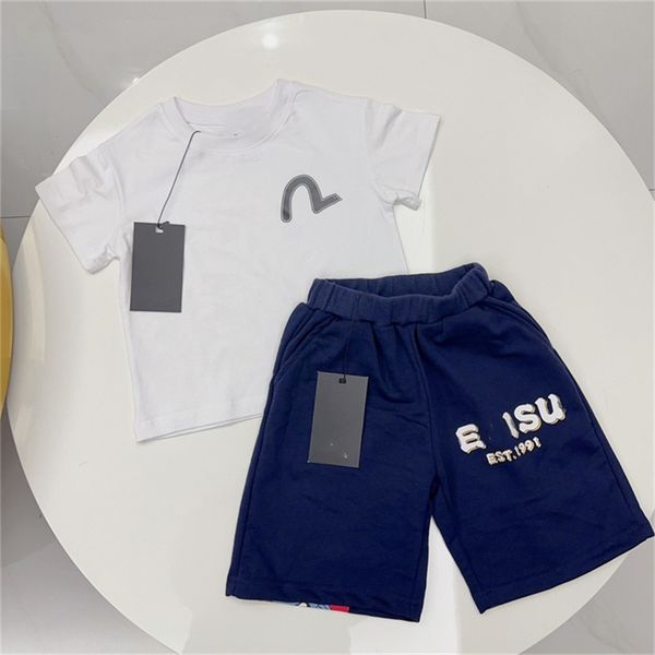 

baby suit 2 sheets children's designer clothing toddler t-shirt clothing summer classic printed alphabet short sleeve suit v9, White