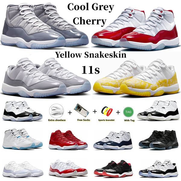 

jumpman 11 yellow snakeskin basketball shoes men women 11s cherry cool grey midnight navy dmp jubilee 25th concord bred low cement grey trai