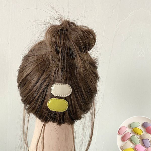 

lovely mini hair pins for women girls wholesale 2pack bobby hair clips candy color side hair bangs hairpins, Black;brown