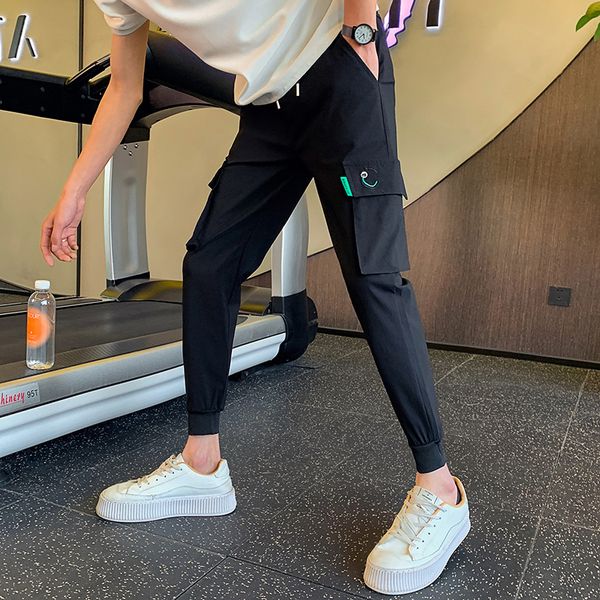 

men's pants summer black casual harem pants for men clothing korean fashion ankle length slim fit trousers hip hop streetwear joggers 2