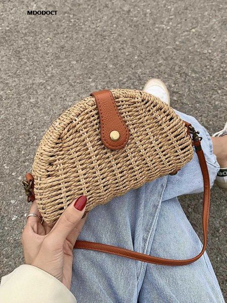 

mini cute fashion straw woven crossbody bags new small luxury designer for women handbag and purse summer beach coin wallet 2023 230512