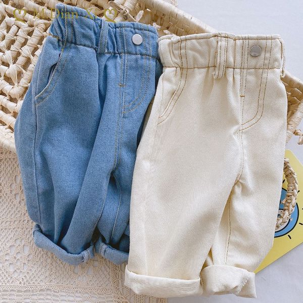 

jeans autumn baby solid color jeans 0-3 years old baby autumn clothes girls korean high waist casual pants boys pants kids jeans 230512, Blue