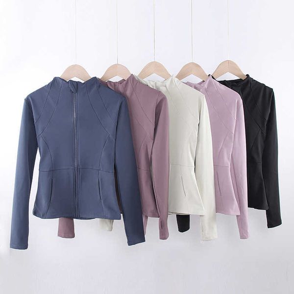 

yoga suit women's autumn and winter plush sports fitness standing collar outdoor running morning clash coat long sleeve top