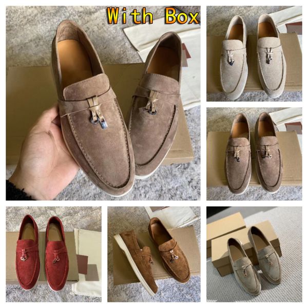 

couples shoes red charms embellished suede loafers genuine leather casual slip on flats for men luxury designer flat white bottom dress shoe, Black