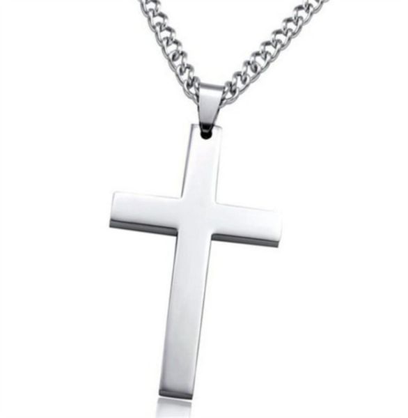 

european and american personality cross pendant men039s necklace whole women039s necklace7387799, Silver
