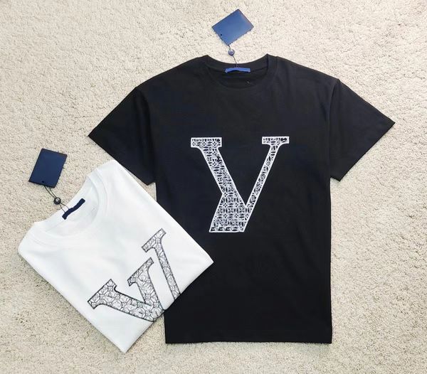

2023 summer mens designer t shirt casual man womens tees with letters print short sleeves sell men hip hop clothes size m-6xl, White;black