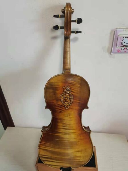 

master 4/4 violin solid flamed maple back spruce complete hand carved k1764
