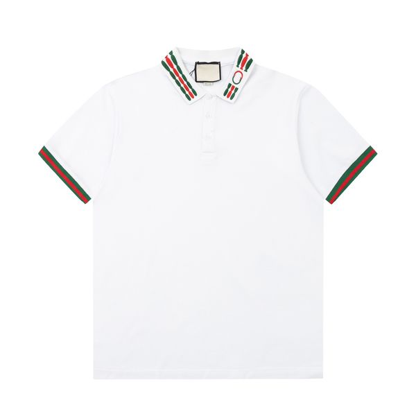 

2023ss designer polo shirts men luxury polos casual mens t shirt snake bee letter print embroidery fashion high street man tee #051, White;black