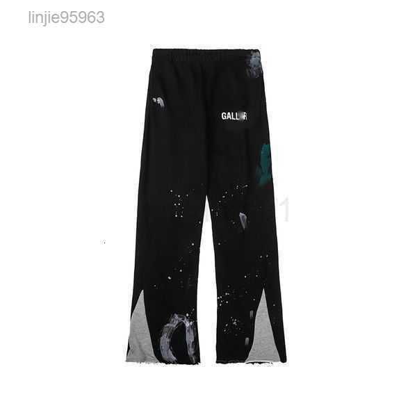 

men's pants men gall sweatpants dept speckled letter print couple versatile casual straight2 33a3q, Black