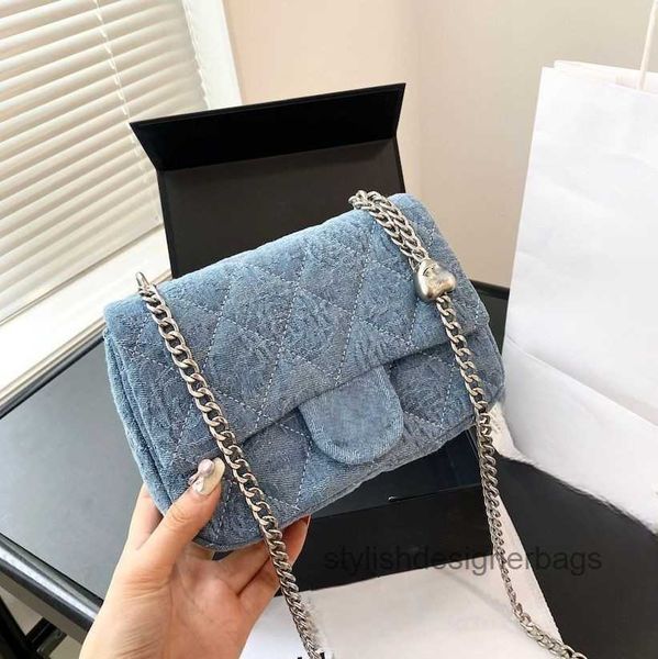 

denim crossbody bag shoulder bag designer handbag woman bag messenger bag small bag mini bag fashion bag lady bag silver buckle quilted hobo